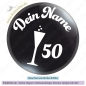 Preview: Sektglas mit Name auf schwarz