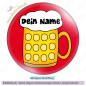 Preview: Bierglas auf rot mit Name
