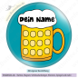 Preview: Bierglas auf türkis mit Name