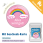 Preview: Regenbogengruß mit Namen rosa