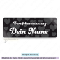 Preview: Namensschild schwarze Herzen