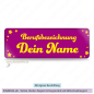 Preview: Namensschild magenta mit Sternchen