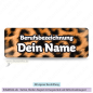 Preview: Namensschild Leomuster braun