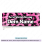 Preview: Namensschild Leomuster pink