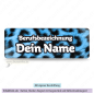 Preview: Namensschild Leomuster blau