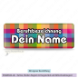 Preview: Namensschild Karomuster bunt