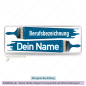Preview: Namensschild Malerpinsel blau