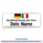 Preview: Namensschild deutsch & italienisch auf weiss