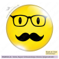 Preview: Smilie mit Brille und Bart
