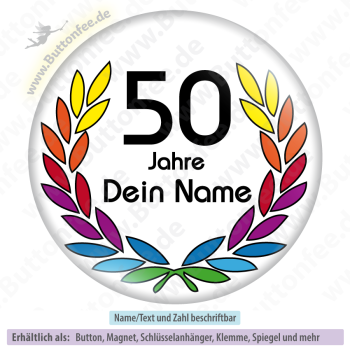 Jubiläumskranz bunt auf weiss