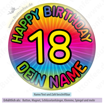 Geburtstag auf Regenbogenverlauf