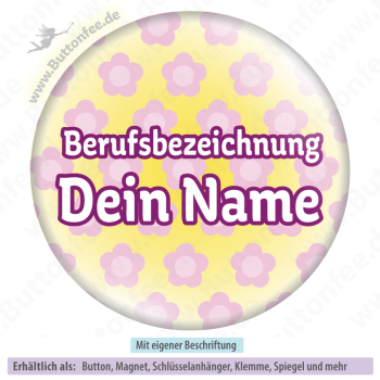 Rosa Blumen auf gelb