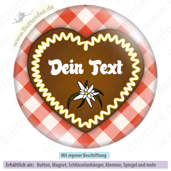 Lebkuchenherz auf rot