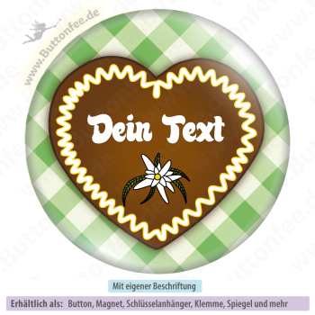 Lebkuchenherz auf grün