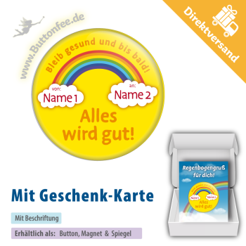 Regenbogengruß mit Namen gelb