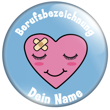 Herz mit Pflaster auf blau