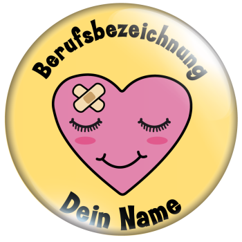 Herz mit Pflaster auf gelb