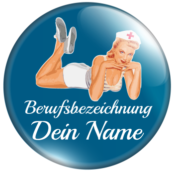 Pin-Up Schwester auf blau