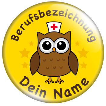 Medi Eule auf gelb