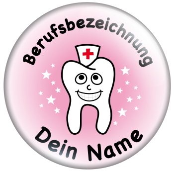 Lachender Zahn mit Haube rosa