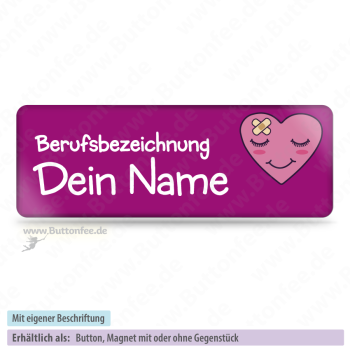 Medi Herz mit Pflaster auf berry (70x25mm)