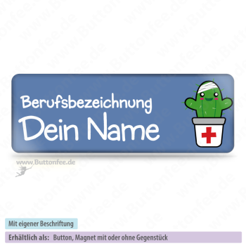 Medi Kaktus auf blau (70x25mm)