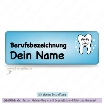Lachender Zahn blau (70x25mm)