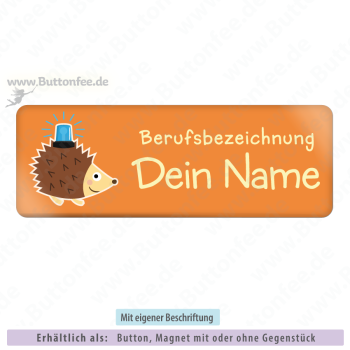 Lustiger Igel mit Blaulicht (25x70mm)