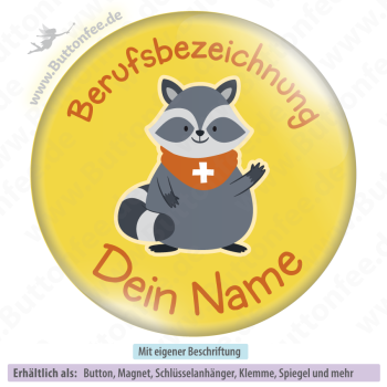 Waschbär auf gelb