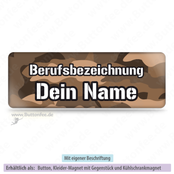 Namensschild Camouflage braun