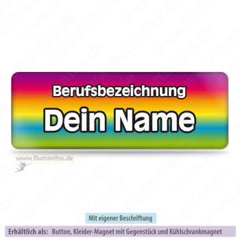 Namensschild Regenbogenverlauf