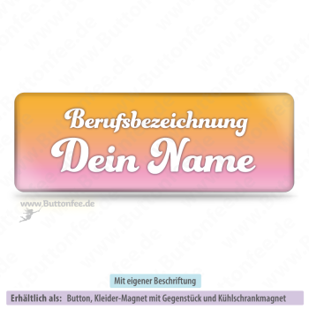 Namensschild Verlauf orange rosa