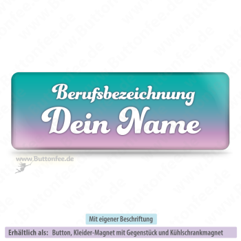 Namensschild Verlauf türkis lila