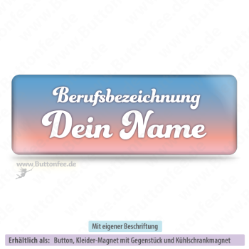 Namensschild Verlauf blau apricot