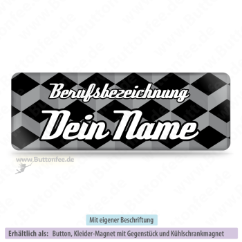 Namensschild Würfel 3D schwarz
