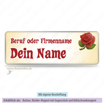 Namensschild mit Rose