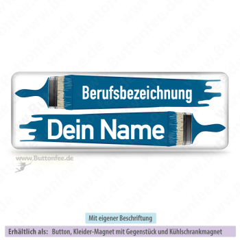 Namensschild Malerpinsel blau