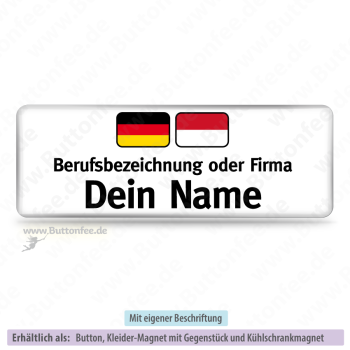 Namensschild deutsch & polnisch auf weiss