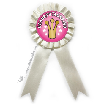 Orden Geburtstagskind mit Krone auf pink