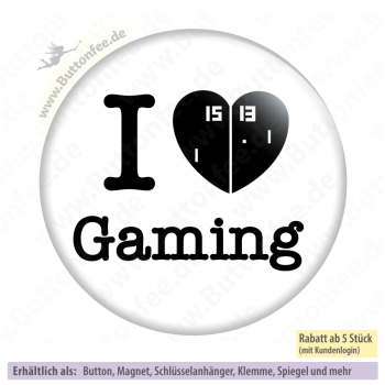 I love Gaming auf weiss