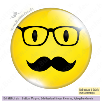 Smilie mit Brille und Bart