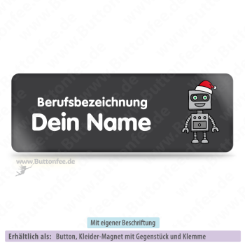 Roboter mit Nikolausmütze (25x70mm)