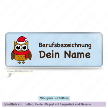 Eule mit Nikolausmütze (25x70mm)