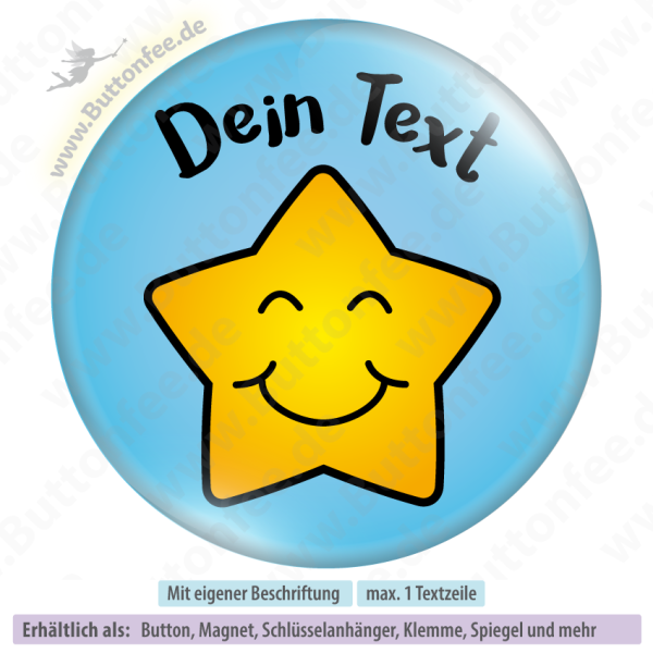 Lachender Stern auf hellblau