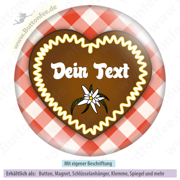 Lebkuchenherz auf rot