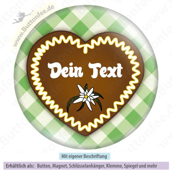 Lebkuchenherz auf grün