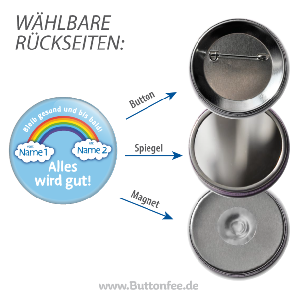 Regenbogengruß mit Namen gelb