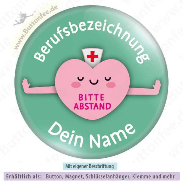 Medi-Herz mit Abstand auf mintgrün