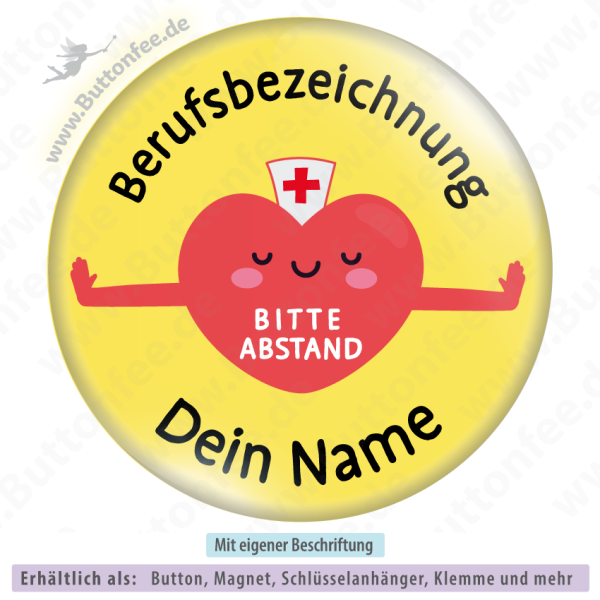 Medi-Herz mit Abstand auf gelb