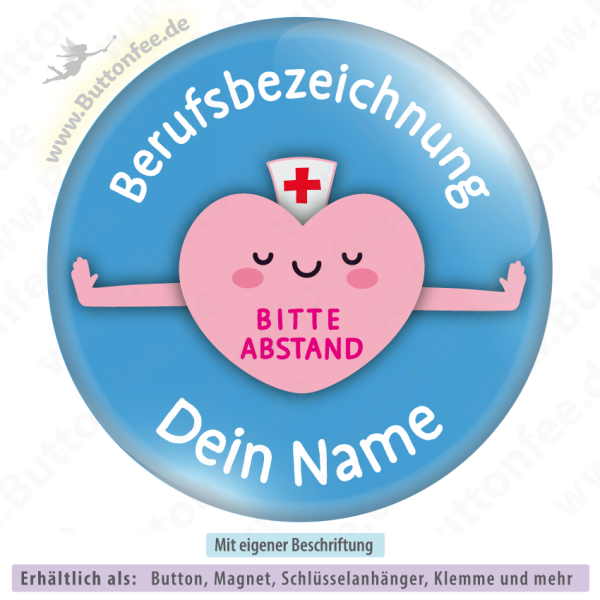 Medi-Herz mit Abstand auf hellblau